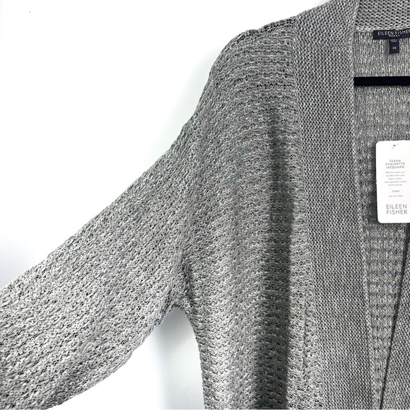 Eileen Fisher Open Front Gray Cotton Cardigan Sz 3X - Picture 3 of 11
